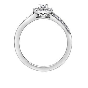 Split Shank Diamond Halo Ring - Fifth Avenue Jewellers