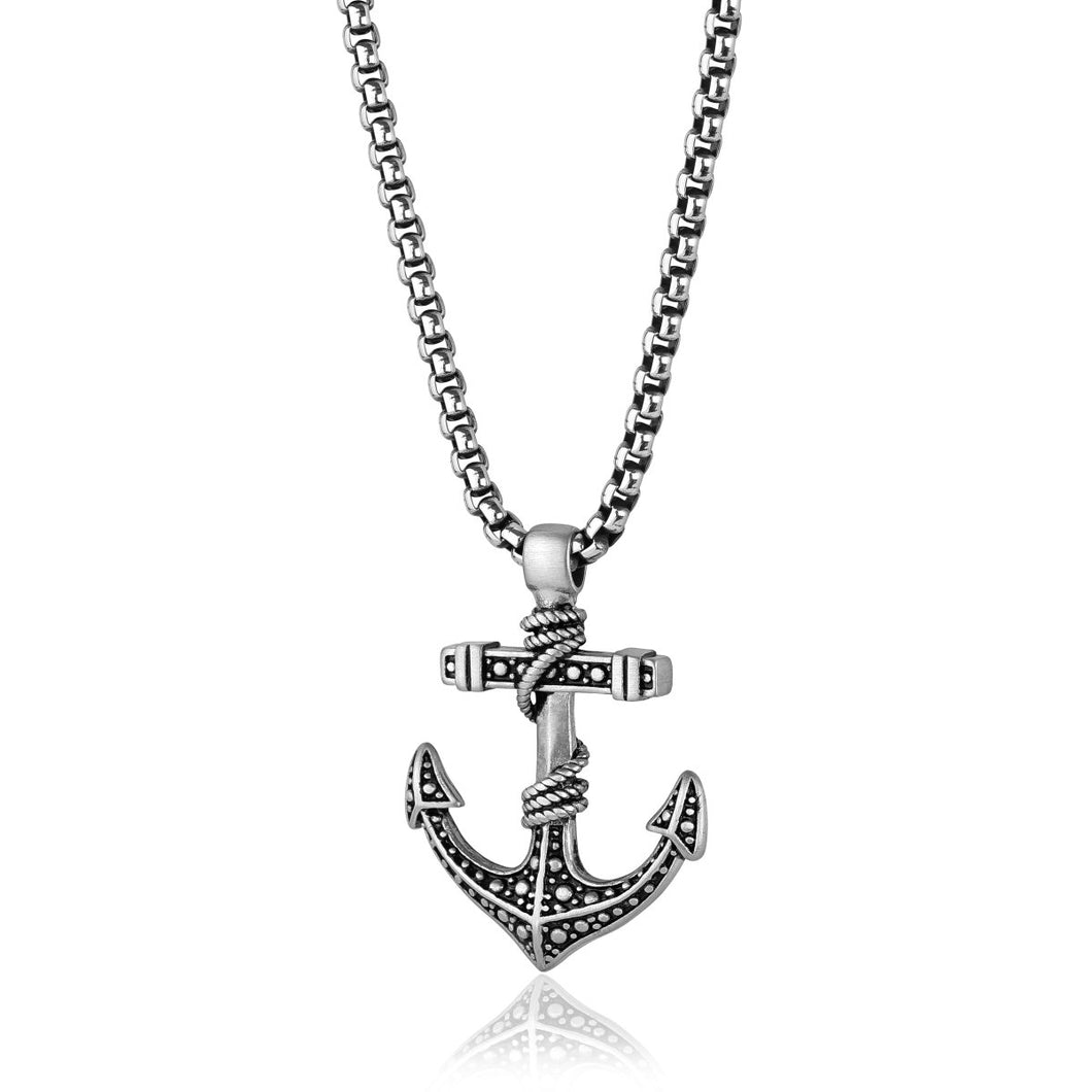 Stainless Steel Anchor Pendant Necklace - Fifth Avenue Jewellers
