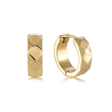 Load image into Gallery viewer, Stainless Steel Faceted Huggie Earrings - Fifth Avenue Jewellers
