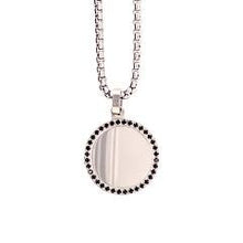 Load image into Gallery viewer, Stainless Steel Round Tag Necklace - Fifth Avenue Jewellers
