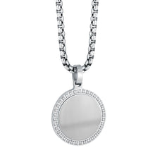 Load image into Gallery viewer, Stainless Steel Round Tag Necklace - Fifth Avenue Jewellers
