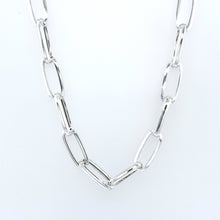 Load image into Gallery viewer, Sterling Silver Hollow Paperclip Link Chain Necklace - Fifth Avenue Jewellers
