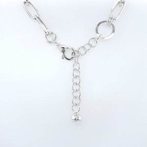 Sterling Silver Hollow Paperclip Link Chain Necklace - Fifth Avenue Jewellers
