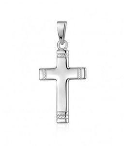 Sterling Silver Rope Detail Cross - Fifth Avenue Jewellers