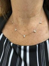Load image into Gallery viewer, Teardrop Diamond Station Necklace - Fifth Avenue Jewellers
