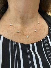 Teardrop Diamond Station Necklace - Fifth Avenue Jewellers
