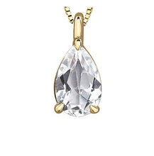 Load image into Gallery viewer, Teardrop White Topaz Pendant Necklace - Fifth Avenue Jewellers
