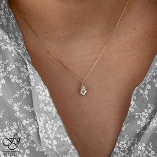 Load image into Gallery viewer, Teardrop White Topaz Pendant Necklace - Fifth Avenue Jewellers
