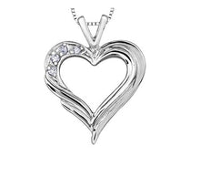 Load image into Gallery viewer, Textured Diamond Heart Pendant Necklace - Fifth Avenue Jewellers
