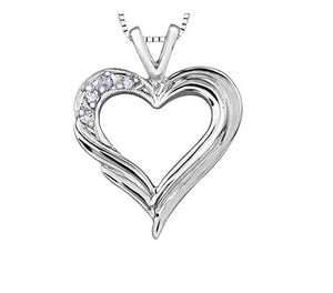 Textured Diamond Heart Pendant Necklace - Fifth Avenue Jewellers