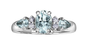 Three Stone Aquamarine Ring - Fifth Avenue Jewellers