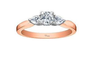 Three Stone Rose Gold Ring - Fifth Avenue Jewellers