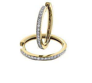 Traditional Diamond Hoops in Yellow Gold .25ct - Fifth Avenue Jewellers
