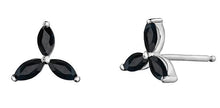 Load image into Gallery viewer, Trefoil Black Sapphire Stud Earrings - Fifth Avenue Jewellers
