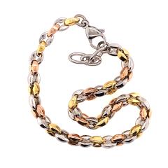 Tri-Colour Cable Chain Bracelet - Fifth Avenue Jewellers