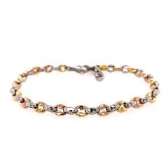 Tri-Colour Cable Chain Bracelet - Fifth Avenue Jewellers