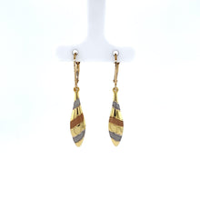 Load image into Gallery viewer, Tri-Tone Gold Dangle Earrings - Fifth Avenue Jewellers
