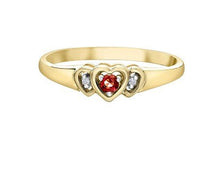 Load image into Gallery viewer, Triple Heart Gemstone Ring - Fifth Avenue Jewellers
