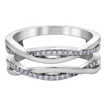 Load image into Gallery viewer, Twisted Double Band Diamond Ring in White Gold - Fifth Avenue Jewellers
