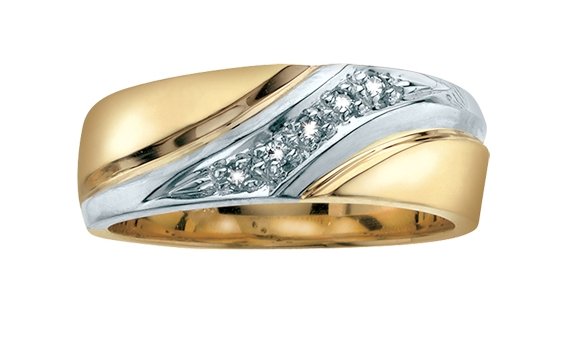 Two Tone Gold And Diamond Wedding Band - Fifth Avenue Jewellers