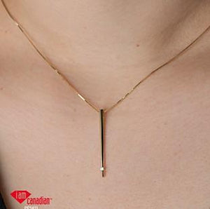 Vertical Diamond Bar Pendant - Fifth Avenue Jewellers