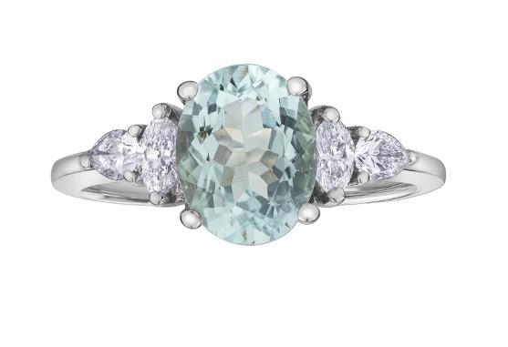 Vintage Style Aqumarine And Diamond Ring - Fifth Avenue Jewellers