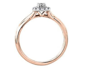 White and Rose Gold Canadian Diamond Engagement Ring - Fifth Avenue Jewellers
