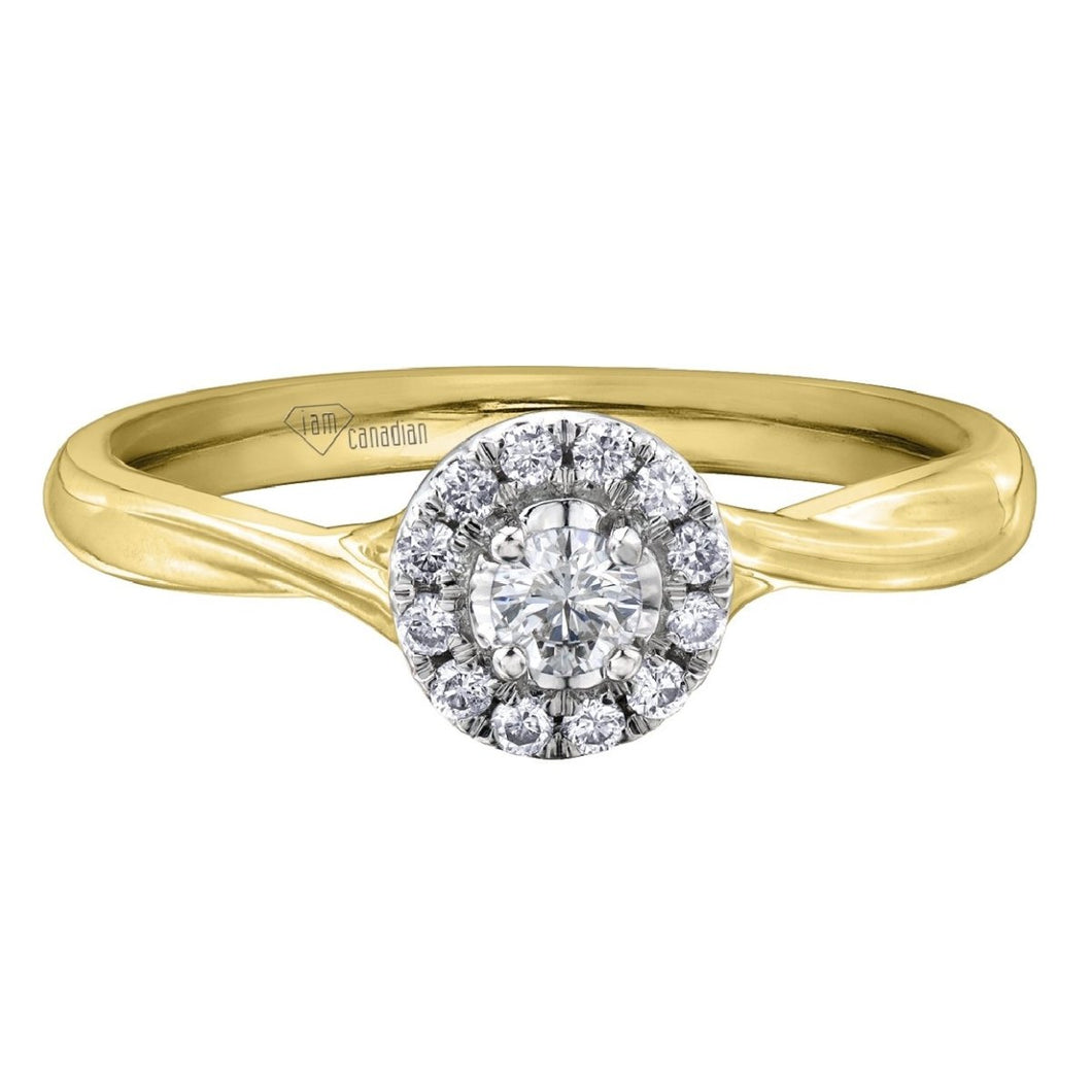 White and Yellow Gold Canadian Diamond Engagement Ring AM363YW20 - Fifth Avenue Jewellers