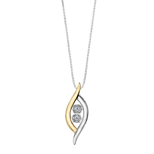 White And Yellow Gold Diamond Pulse Pendant DD7305 - Fifth Avenue Jewellers