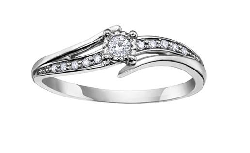 White Gold Bypass Ring - Fifth Avenue Jewellers