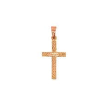 Load image into Gallery viewer, Wild Rose Engraved Gold Cross - Fifth Avenue Jewellers
