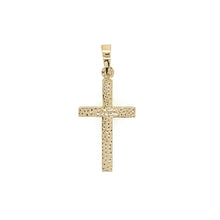 Load image into Gallery viewer, Wild Rose Engraved Yellow Gold Cross - Fifth Avenue Jewellers
