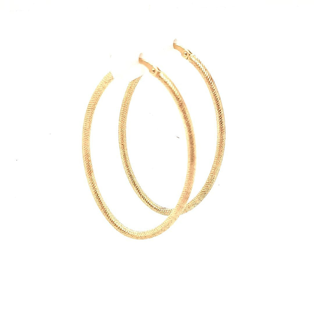 Woven Textured Oval Hoops - Fifth Avenue Jewellers