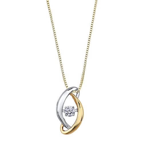 Yellow And White Gold Diamond Pulse Pendant DD3160 - Fifth Avenue Jewellers